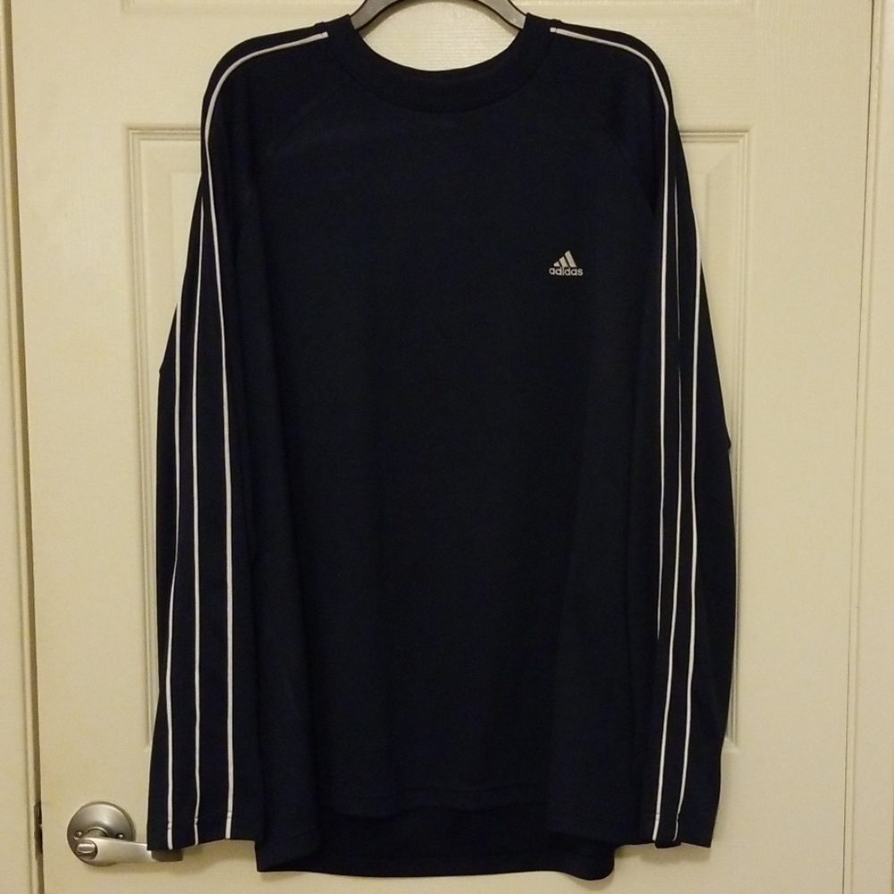 Adidas long sleeve shirt, black and white stripe